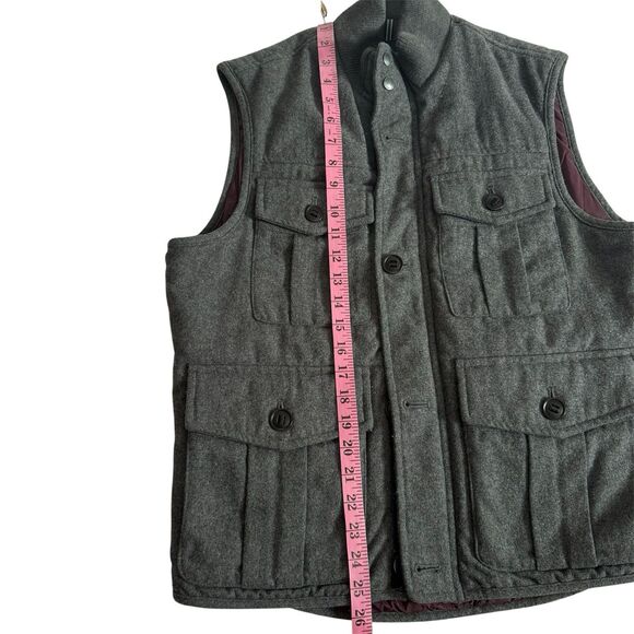 Banana Republic Vest Mens Medium Gray Full Zip Wool Blend Flap Pocket Outdoor - Picture 7 of 9